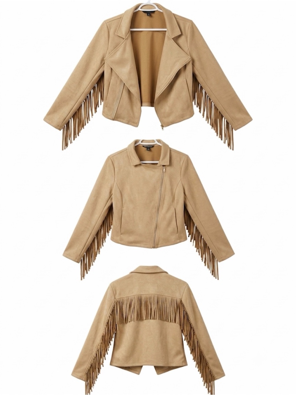 Trendy Tan  Suede Fringe Cropped